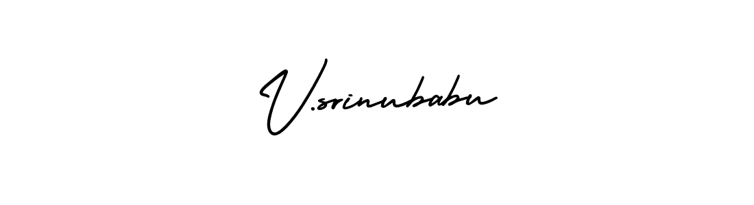Create a beautiful signature design for name V.srinubabu. With this signature (AmerikaSignatureDemo-Regular) fonts, you can make a handwritten signature for free. V.srinubabu signature style 3 images and pictures png