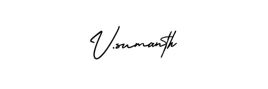 Create a beautiful signature design for name V.sumanth. With this signature (AmerikaSignatureDemo-Regular) fonts, you can make a handwritten signature for free. V.sumanth signature style 3 images and pictures png