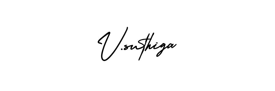 It looks lik you need a new signature style for name V.suthiga. Design unique handwritten (AmerikaSignatureDemo-Regular) signature with our free signature maker in just a few clicks. V.suthiga signature style 3 images and pictures png