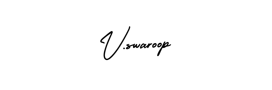 V.swaroop stylish signature style. Best Handwritten Sign (AmerikaSignatureDemo-Regular) for my name. Handwritten Signature Collection Ideas for my name V.swaroop. V.swaroop signature style 3 images and pictures png