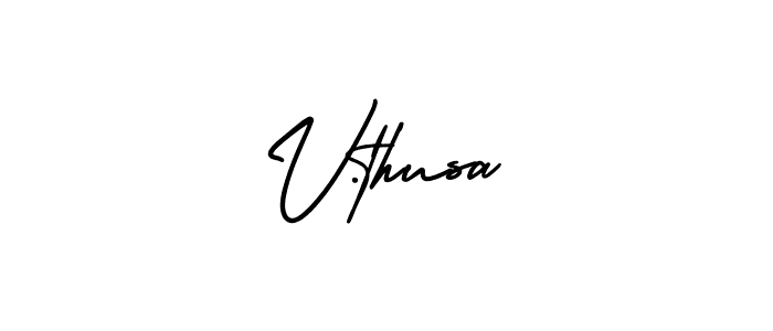 Use a signature maker to create a handwritten signature online. With this signature software, you can design (AmerikaSignatureDemo-Regular) your own signature for name V.thusa. V.thusa signature style 3 images and pictures png