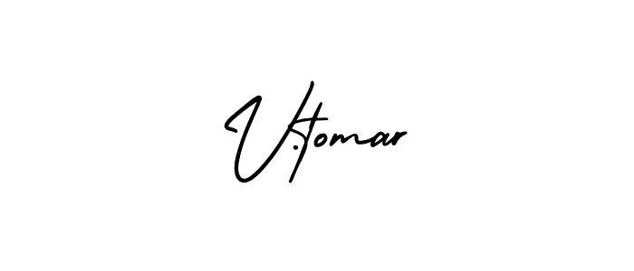Make a beautiful signature design for name V.tomar. With this signature (AmerikaSignatureDemo-Regular) style, you can create a handwritten signature for free. V.tomar signature style 3 images and pictures png