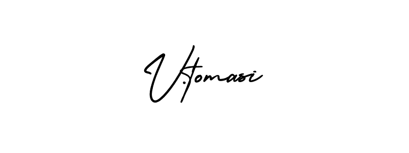 AmerikaSignatureDemo-Regular is a professional signature style that is perfect for those who want to add a touch of class to their signature. It is also a great choice for those who want to make their signature more unique. Get V.tomasi name to fancy signature for free. V.tomasi signature style 3 images and pictures png