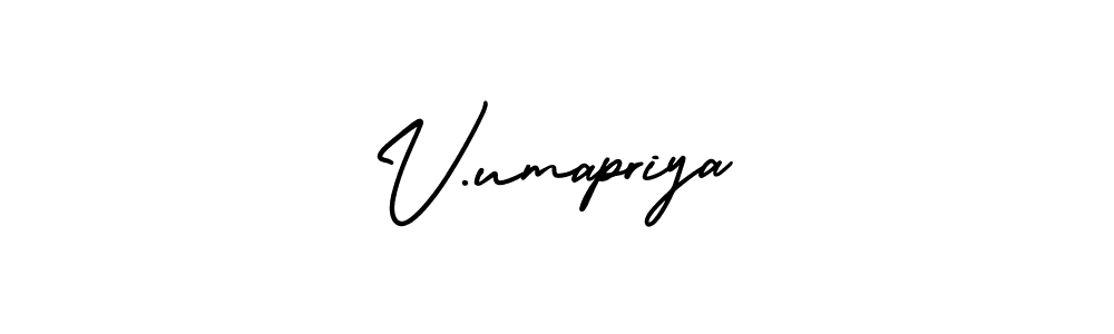 The best way (AmerikaSignatureDemo-Regular) to make a short signature is to pick only two or three words in your name. The name V.umapriya include a total of six letters. For converting this name. V.umapriya signature style 3 images and pictures png