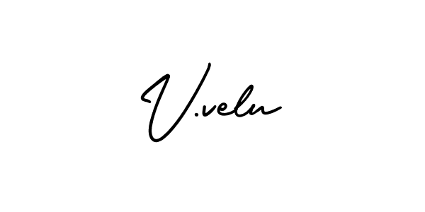 How to make V.velu signature? AmerikaSignatureDemo-Regular is a professional autograph style. Create handwritten signature for V.velu name. V.velu signature style 3 images and pictures png