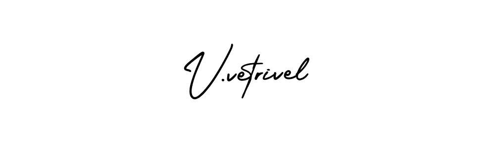 Design your own signature with our free online signature maker. With this signature software, you can create a handwritten (AmerikaSignatureDemo-Regular) signature for name V.vetrivel. V.vetrivel signature style 3 images and pictures png