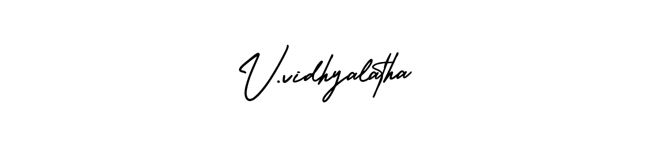 Also we have V.vidhyalatha name is the best signature style. Create professional handwritten signature collection using AmerikaSignatureDemo-Regular autograph style. V.vidhyalatha signature style 3 images and pictures png