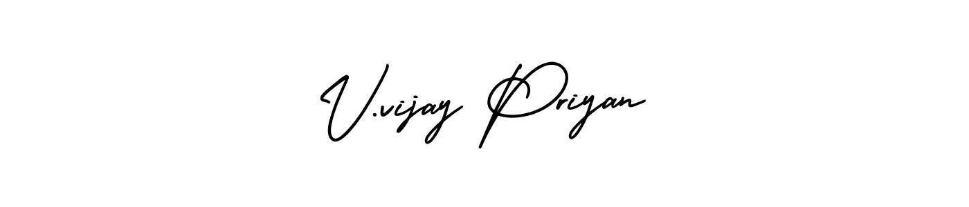 It looks lik you need a new signature style for name V.vijay Priyan. Design unique handwritten (AmerikaSignatureDemo-Regular) signature with our free signature maker in just a few clicks. V.vijay Priyan signature style 3 images and pictures png