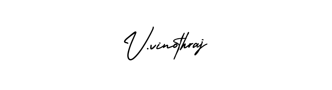 AmerikaSignatureDemo-Regular is a professional signature style that is perfect for those who want to add a touch of class to their signature. It is also a great choice for those who want to make their signature more unique. Get V.vinothraj name to fancy signature for free. V.vinothraj signature style 3 images and pictures png