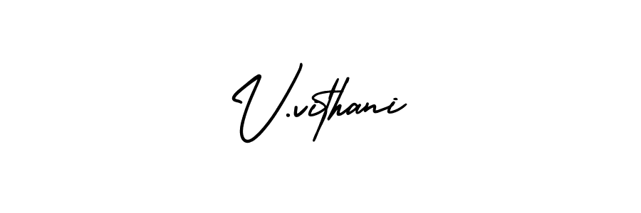 How to make V.vithani signature? AmerikaSignatureDemo-Regular is a professional autograph style. Create handwritten signature for V.vithani name. V.vithani signature style 3 images and pictures png