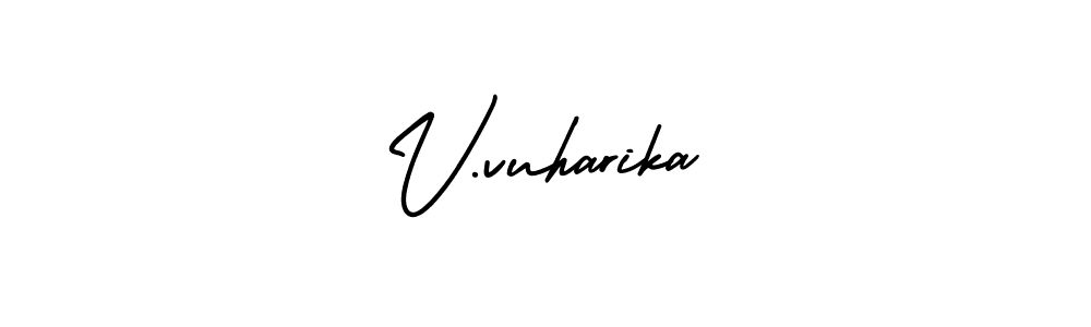 It looks lik you need a new signature style for name V.vuharika. Design unique handwritten (AmerikaSignatureDemo-Regular) signature with our free signature maker in just a few clicks. V.vuharika signature style 3 images and pictures png