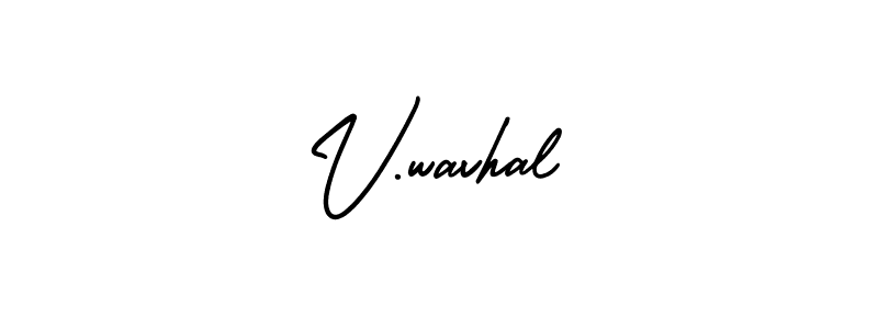 The best way (AmerikaSignatureDemo-Regular) to make a short signature is to pick only two or three words in your name. The name V.wavhal include a total of six letters. For converting this name. V.wavhal signature style 3 images and pictures png