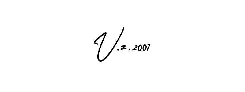 if you are searching for the best signature style for your name V.z.2007. so please give up your signature search. here we have designed multiple signature styles  using AmerikaSignatureDemo-Regular. V.z.2007 signature style 3 images and pictures png