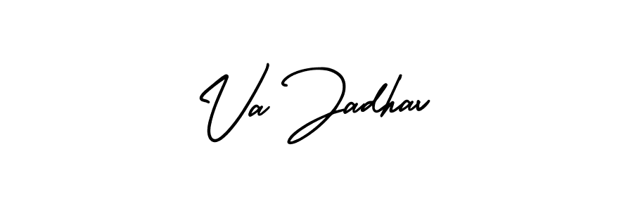 The best way (AmerikaSignatureDemo-Regular) to make a short signature is to pick only two or three words in your name. The name Va Jadhav include a total of six letters. For converting this name. Va Jadhav signature style 3 images and pictures png
