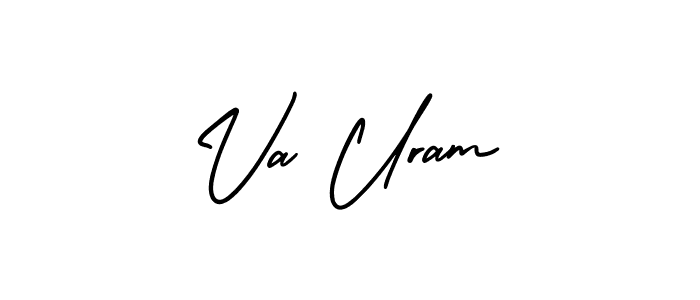 if you are searching for the best signature style for your name Va Uram. so please give up your signature search. here we have designed multiple signature styles  using AmerikaSignatureDemo-Regular. Va Uram signature style 3 images and pictures png