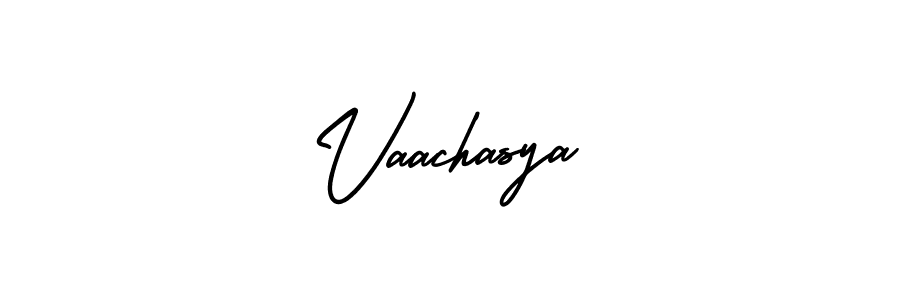 Make a beautiful signature design for name Vaachasya. With this signature (AmerikaSignatureDemo-Regular) style, you can create a handwritten signature for free. Vaachasya signature style 3 images and pictures png