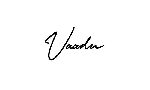 You should practise on your own different ways (AmerikaSignatureDemo-Regular) to write your name (Vaadu) in signature. don't let someone else do it for you. Vaadu signature style 3 images and pictures png