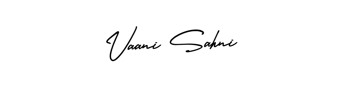 How to Draw Vaani Sahni signature style? AmerikaSignatureDemo-Regular is a latest design signature styles for name Vaani Sahni. Vaani Sahni signature style 3 images and pictures png