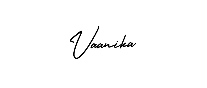 It looks lik you need a new signature style for name Vaanika. Design unique handwritten (AmerikaSignatureDemo-Regular) signature with our free signature maker in just a few clicks. Vaanika signature style 3 images and pictures png