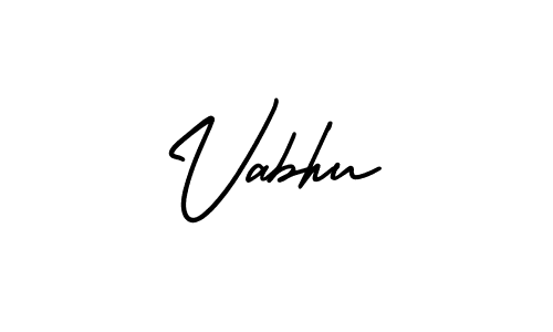 Vabhu stylish signature style. Best Handwritten Sign (AmerikaSignatureDemo-Regular) for my name. Handwritten Signature Collection Ideas for my name Vabhu. Vabhu signature style 3 images and pictures png