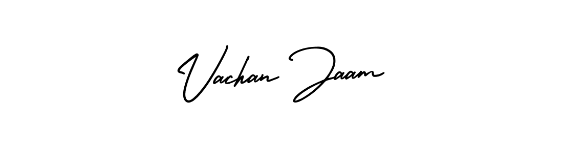 How to Draw Vachan Jaam signature style? AmerikaSignatureDemo-Regular is a latest design signature styles for name Vachan Jaam. Vachan Jaam signature style 3 images and pictures png