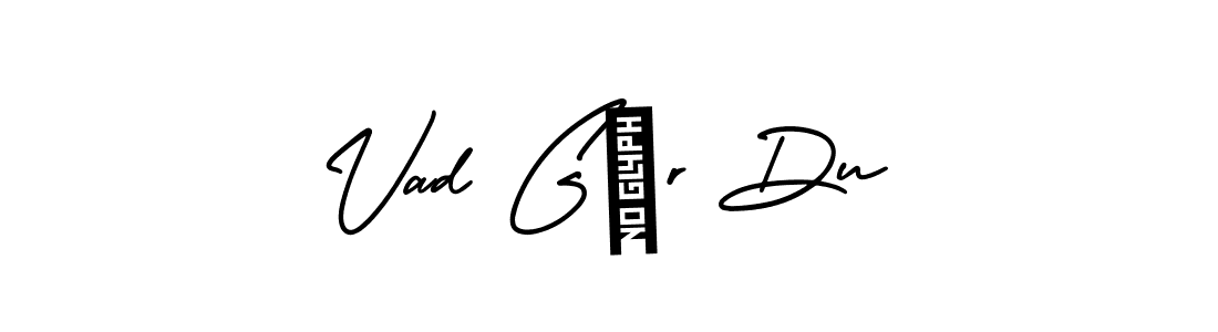 How to make Vad Gör Du name signature. Use AmerikaSignatureDemo-Regular style for creating short signs online. This is the latest handwritten sign. Vad Gör Du signature style 3 images and pictures png