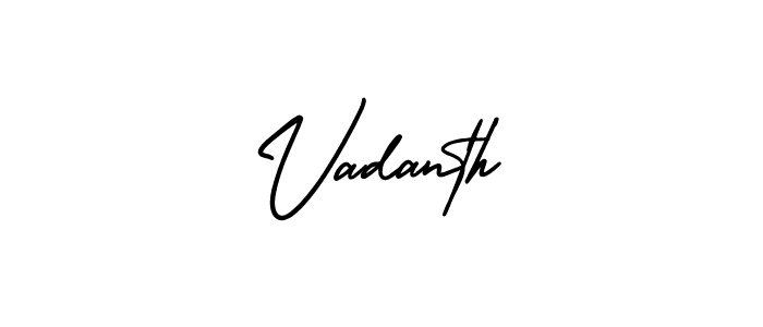 Make a beautiful signature design for name Vadanth. With this signature (AmerikaSignatureDemo-Regular) style, you can create a handwritten signature for free. Vadanth signature style 3 images and pictures png