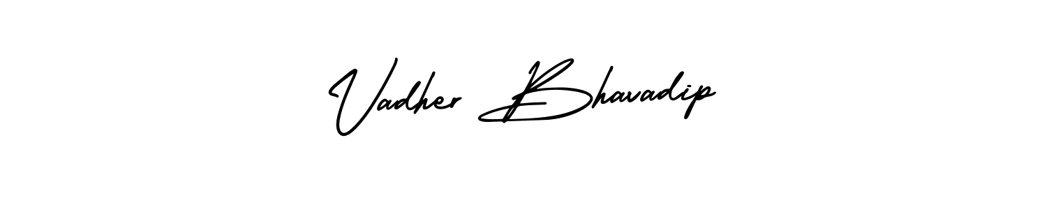 Similarly AmerikaSignatureDemo-Regular is the best handwritten signature design. Signature creator online .You can use it as an online autograph creator for name Vadher Bhavadip. Vadher Bhavadip signature style 3 images and pictures png