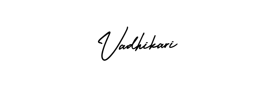 It looks lik you need a new signature style for name Vadhikari. Design unique handwritten (AmerikaSignatureDemo-Regular) signature with our free signature maker in just a few clicks. Vadhikari signature style 3 images and pictures png