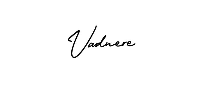 How to Draw Vadnere signature style? AmerikaSignatureDemo-Regular is a latest design signature styles for name Vadnere. Vadnere signature style 3 images and pictures png