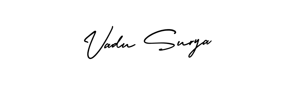 How to make Vadu Surya name signature. Use AmerikaSignatureDemo-Regular style for creating short signs online. This is the latest handwritten sign. Vadu Surya signature style 3 images and pictures png