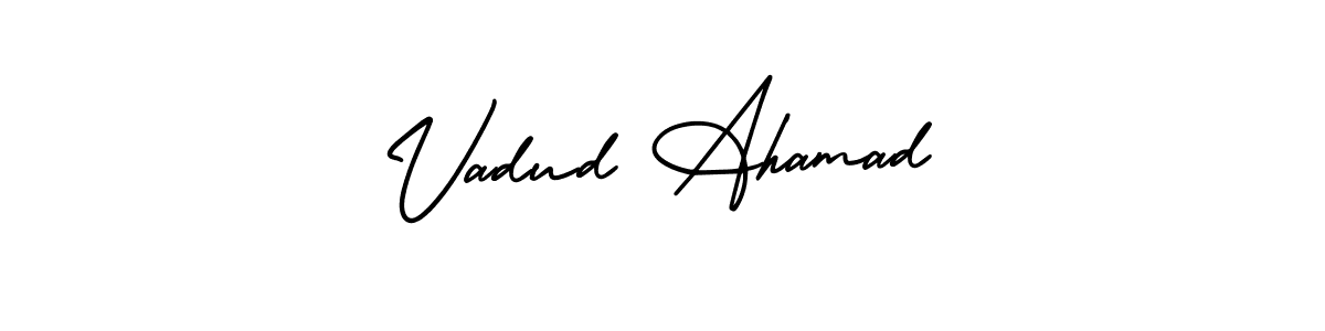 Make a short Vadud Ahamad signature style. Manage your documents anywhere anytime using AmerikaSignatureDemo-Regular. Create and add eSignatures, submit forms, share and send files easily. Vadud Ahamad signature style 3 images and pictures png