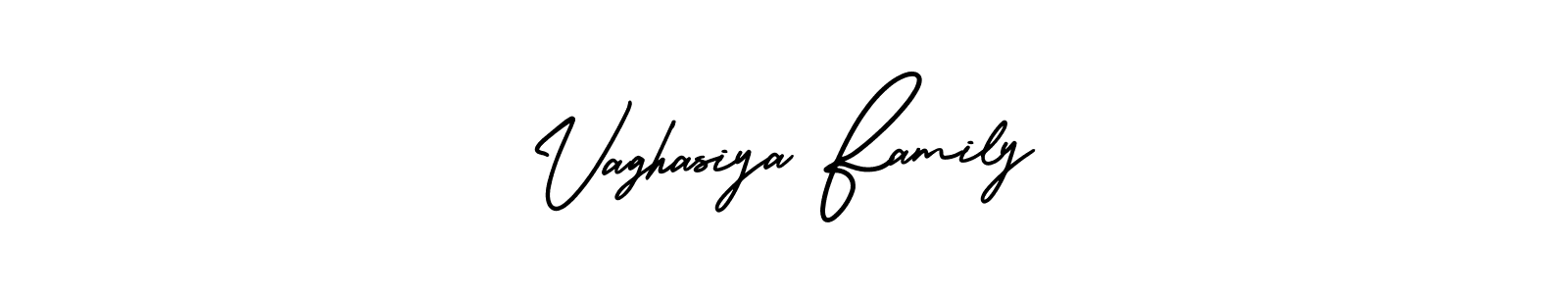 It looks lik you need a new signature style for name Vaghasiya Family. Design unique handwritten (AmerikaSignatureDemo-Regular) signature with our free signature maker in just a few clicks. Vaghasiya Family signature style 3 images and pictures png