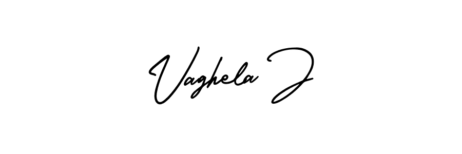 if you are searching for the best signature style for your name Vaghela J. so please give up your signature search. here we have designed multiple signature styles  using AmerikaSignatureDemo-Regular. Vaghela J signature style 3 images and pictures png