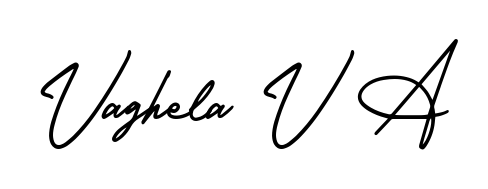 A timeless handwritten aesthetic for Vaghela V A. The AmerikaSignatureDemo-Regular font gives your signature a handcrafted feel with natural curves. Vaghela V A signature style 3 images and pictures png