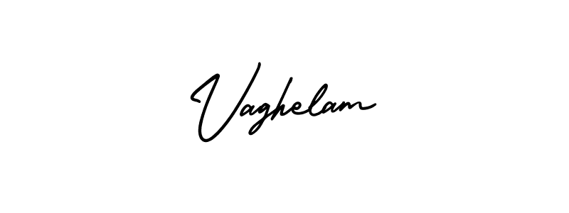 Use a signature maker to create a handwritten signature online. With this signature software, you can design (AmerikaSignatureDemo-Regular) your own signature for name Vaghelam. Vaghelam signature style 3 images and pictures png