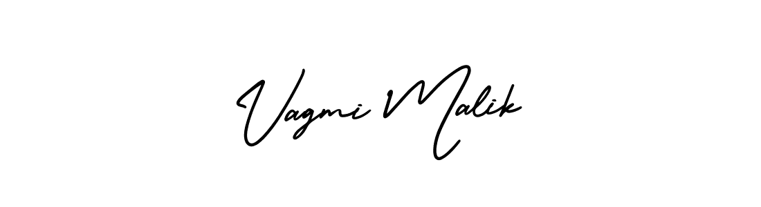 The best way (AmerikaSignatureDemo-Regular) to make a short signature is to pick only two or three words in your name. The name Vagmi Malik include a total of six letters. For converting this name. Vagmi Malik signature style 3 images and pictures png