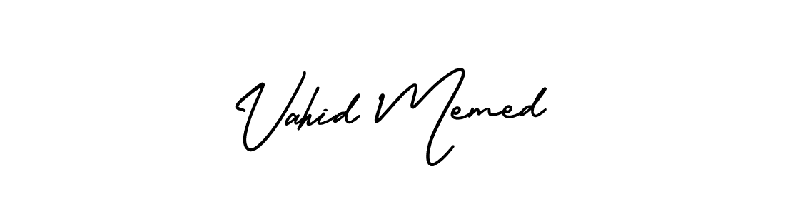 Create a beautiful signature design for name Vahid Memed. With this signature (AmerikaSignatureDemo-Regular) fonts, you can make a handwritten signature for free. Vahid Memed signature style 3 images and pictures png