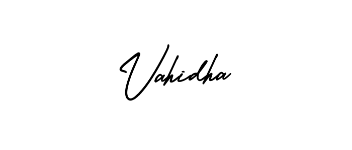 How to make Vahidha signature? AmerikaSignatureDemo-Regular is a professional autograph style. Create handwritten signature for Vahidha name. Vahidha signature style 3 images and pictures png