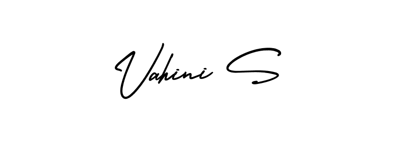 This is the best signature style for the Vahini S name. Also you like these signature font (AmerikaSignatureDemo-Regular). Mix name signature. Vahini S signature style 3 images and pictures png