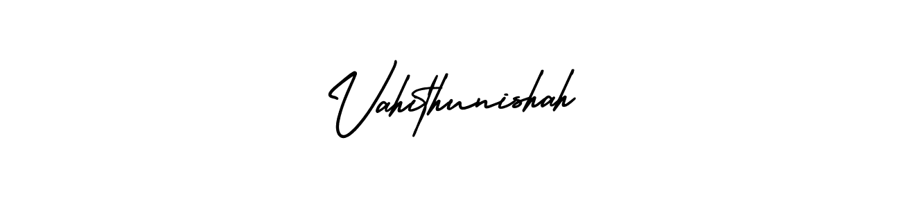 Make a beautiful signature design for name Vahithunishah. With this signature (AmerikaSignatureDemo-Regular) style, you can create a handwritten signature for free. Vahithunishah signature style 3 images and pictures png
