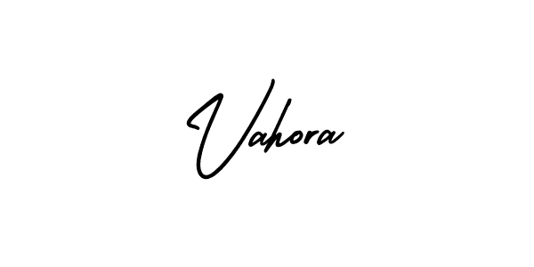 Use a signature maker to create a handwritten signature online. With this signature software, you can design (AmerikaSignatureDemo-Regular) your own signature for name Vahora. Vahora signature style 3 images and pictures png