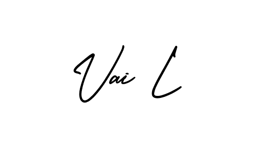 The best way (AmerikaSignatureDemo-Regular) to make a short signature is to pick only two or three words in your name. The name Vai L include a total of six letters. For converting this name. Vai L signature style 3 images and pictures png