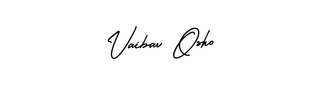 The best way (AmerikaSignatureDemo-Regular) to make a short signature is to pick only two or three words in your name. The name Vaibav Osho include a total of six letters. For converting this name. Vaibav Osho signature style 3 images and pictures png