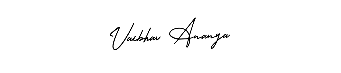 if you are searching for the best signature style for your name Vaibhav Ananya. so please give up your signature search. here we have designed multiple signature styles  using AmerikaSignatureDemo-Regular. Vaibhav Ananya signature style 3 images and pictures png