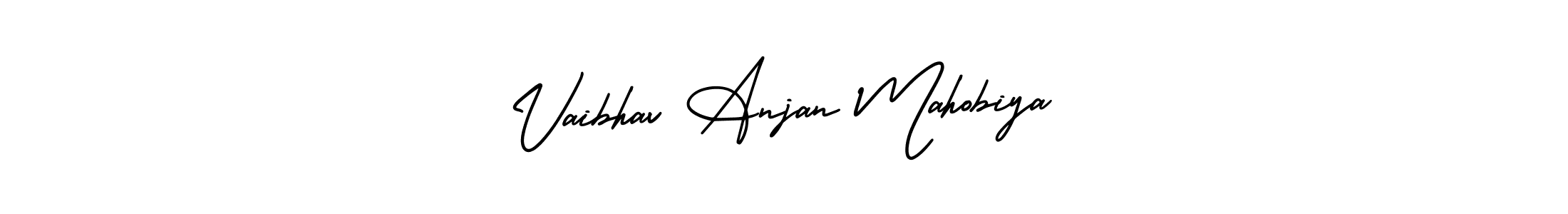 Vaibhav Anjan Mahobiya stylish signature style. Best Handwritten Sign (AmerikaSignatureDemo-Regular) for my name. Handwritten Signature Collection Ideas for my name Vaibhav Anjan Mahobiya. Vaibhav Anjan Mahobiya signature style 3 images and pictures png