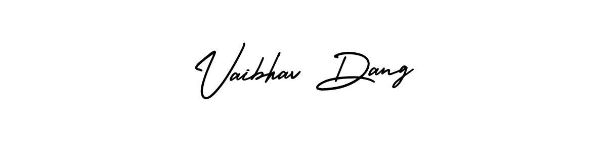This is the best signature style for the Vaibhav Dang name. Also you like these signature font (AmerikaSignatureDemo-Regular). Mix name signature. Vaibhav Dang signature style 3 images and pictures png