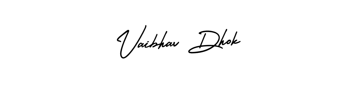 How to Draw Vaibhav Dhok signature style? AmerikaSignatureDemo-Regular is a latest design signature styles for name Vaibhav Dhok. Vaibhav Dhok signature style 3 images and pictures png