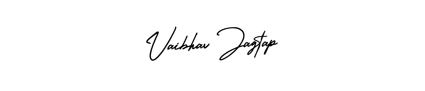 You should practise on your own different ways (AmerikaSignatureDemo-Regular) to write your name (Vaibhav Jagtap) in signature. don't let someone else do it for you. Vaibhav Jagtap signature style 3 images and pictures png