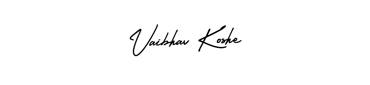 The best way (AmerikaSignatureDemo-Regular) to make a short signature is to pick only two or three words in your name. The name Vaibhav Koshe include a total of six letters. For converting this name. Vaibhav Koshe signature style 3 images and pictures png